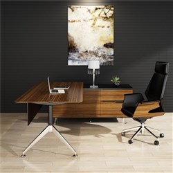 NOVARA DESK W 2150 x D 1850 x H 750mm Zebrano