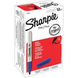 SHARPIE FINE POINT MARKER Permanent 1.0mm Fine Blue Box of 12