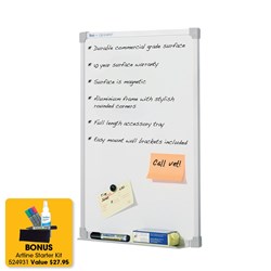 PENRITE PREMIUM WHITEBOARDS Magnetic 450x600mm with Bonus Starter Kit