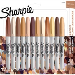 Sharpie Fine Point Permanent Marker Fine 1.0mm Portrait Colours Pack of 12