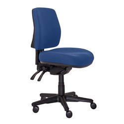 Buro Roma Mid Back Task Chair No Arms With Seat Slide Fabric Seat And Back Blue