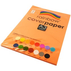 Rainbow Cover Paper A3 125gsm Saffron Orange 100 Sheets