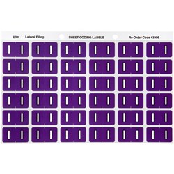 Avery Alphabet Coding Label I Side Tab 25x38mm Purple Pack Of 180