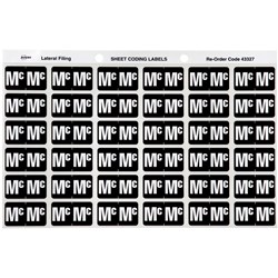 Avery Alphabet Coding Label Mc Side Tab 25x38mm White Black Pack Of 180