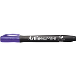 Artline Supreme Permanent Markers Bullet 1mm Purple Pack Of 12