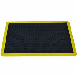 Italplast Anti Fatigue Bubble Mat 90 x 60cm Black Mat Yellow Edging
